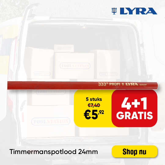 Dealsblock | Lyra timmermanspotlood 24mm 4 plus 1 gratis D0739