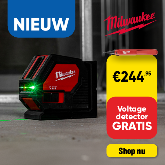 Dealsblock | Milwaukee kruislijnlaser groen gratis voltage detector D0814