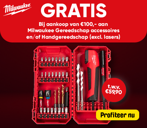 HM33 | Milwaukee gratis bitset bij 100 euro besteding 1-2