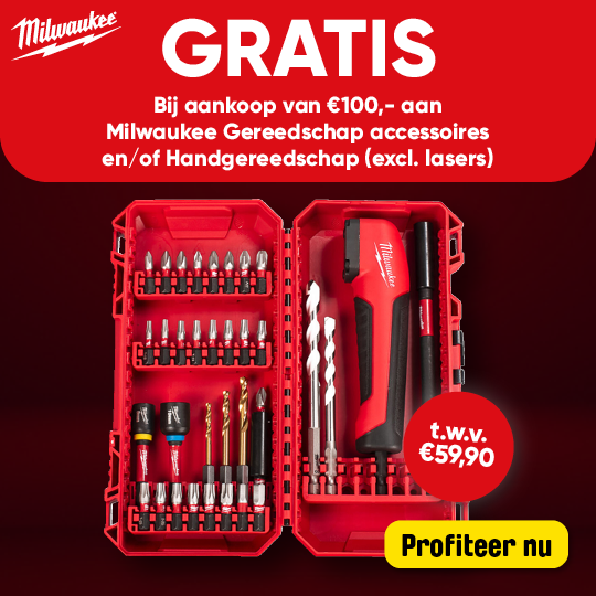 Dealsblock | Milwaukee gratis bitset bij 100 euro gereedschap accessoires en handgereedschap D0809