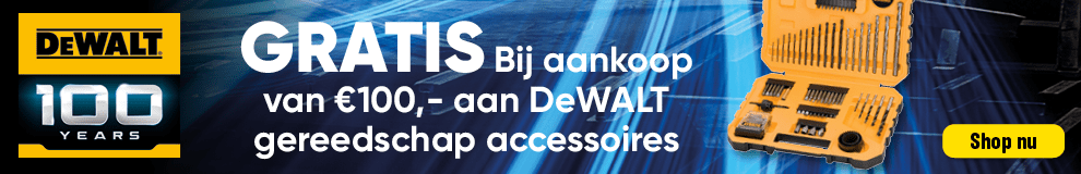 DPT100 | DeWALT gratis bitset bij 100 euro gereedschap accessoires -