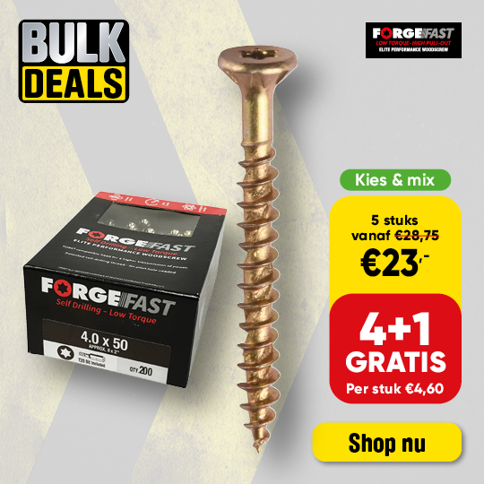 Dealsblock | Forgefast houtschroeven 4 plus 1 gratis D0828