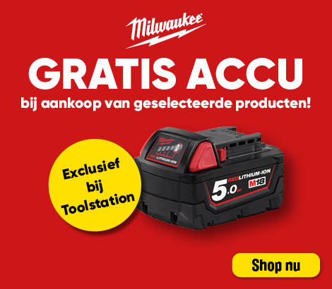 HM33 | Milwaukee gratis accu actie 1-1