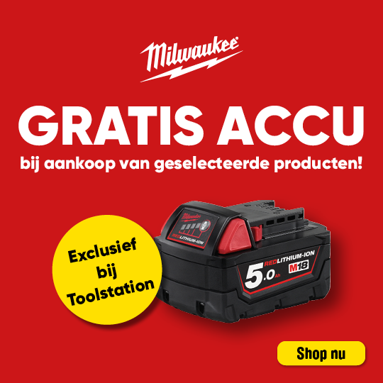 Dealsblock | Milwaukee gratis accu actie D0806