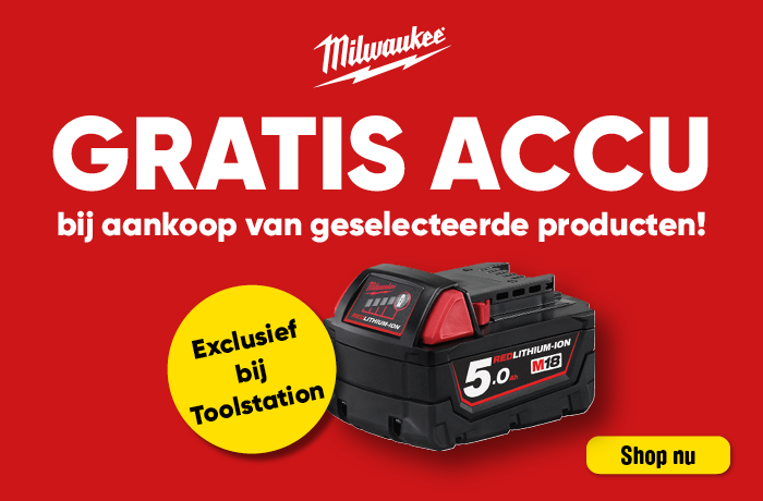 HMmob | Milwaukee gratis accu actie 1-1