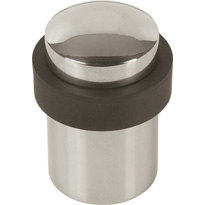 ECENCE Deurstopper op de grond om vast te schroeven, 2 x deurstopper van roestvrij staal, 20 x 25 mm, geborstelde deurstopper met schroeven en pluggen inbegrepen
