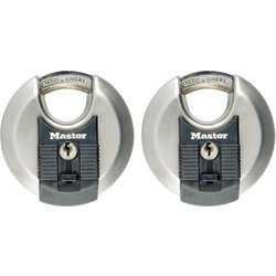 Master Lock Master Lock discusslot 70mm breed, achthoekige beugel, weerbestendig en gelijksluitend - 11571 - van Toolstation