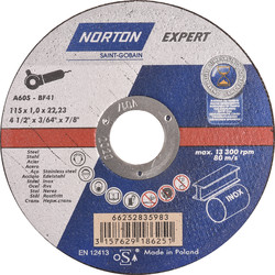 Norton Norton Expert doorslijpschijf staal/inox 115x1x22,23mm - 13527 - van Toolstation