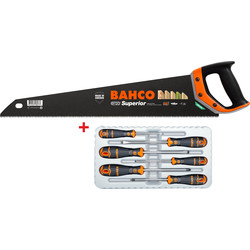 Bahco Bahco Superior 2600 handzaag + 6-delige schroevendraaier set 550mm - 15028 - van Toolstation
