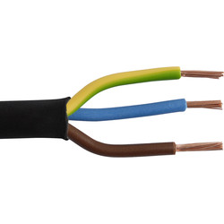 Rubber kabel 10m 3x2,5mm² zwart - 15639 - van Toolstation