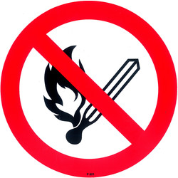 Sticker verbod vuur, open vlam, roken Ø15cm* - 19743 - van Toolstation