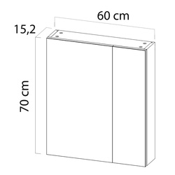 Tiger S-line Spiegelkast 60 cm met 2 enkelzijdige spiegeldeuren