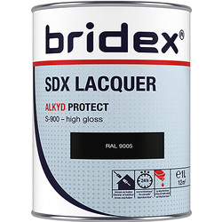 Bridex Bridex SDX Lacquer lak alkyd 1L RAL9005 hoogglans 20559 van Toolstation