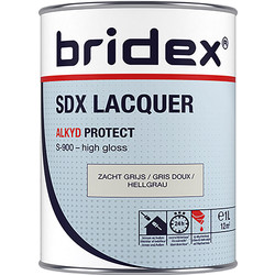 Bridex Bridex SDX Lacquer lak alkyd 1L zacht grijs hoogglans 20564 van Toolstation