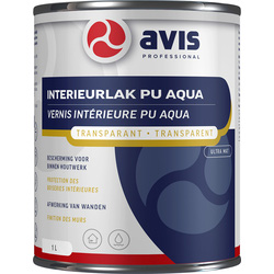Avis Avis Interieurlak PU Aqua 1L Ultra Mat Transparant Kleurloos 21637 van Toolstation