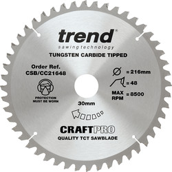 Trend Trend Crosscut cirkelzaagblad 216x30x2,6mm 48T - 23128 - van Toolstation