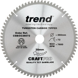 Trend Trend Crosscut cirkelzaagblad 260x30x2,6mm 72T 23133 van Toolstation