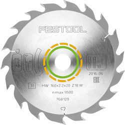 Festool Festool cirkelzaagblad 160x20x2,2mm 18T 24050 van Toolstation
