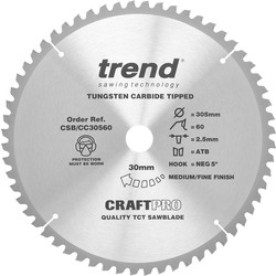 Trend Trend Crosscut cirkelzaagblad 305x30x2,5mm 60T - 24230 - van Toolstation