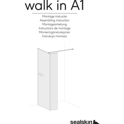 Sealskin Inc. inloopdouche type A1 140x30x200 cm met douchemand, 8 mm helder veiligheidsglas met antikalklaag