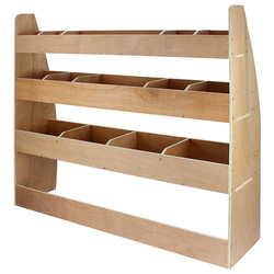 Monstershop / Bedrijfswageninrichting hout met vakken Volkswagen Caddy