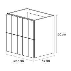 Tiger Maryport Meubelset 60 cm met 2 lades Mat zwart inclusief Ontario waskom Hoogglans wit