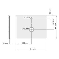 Tiger Maryport Meubelset 60 cm met 2 lades Mat zwart inclusief Ontario waskom Hoogglans wit