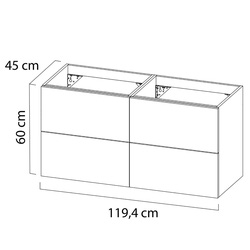 Tiger Loft Meubelset 120 cm met 4 lades Chalet eik inclusief Quadro wastafel Mat zwart