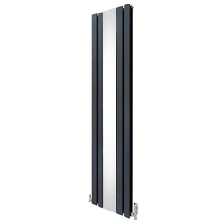 Monstershop / Platte spiegel radiatoren met TRV chroom kleppen Grijs 1800x425mm