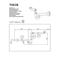 Tiger / Tiger ruimtebesparende Sifon 5/4'' ø 32mm 2