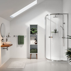 Sealskin / Sealskin Seev vierdelige kwartronde douchecabine met schuifdeuren 90x90x195cm, 6mm helder veiligheidsglas 1