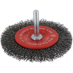 Labor / Staalborstelwiel met gegolfd staaldraad 100mm
