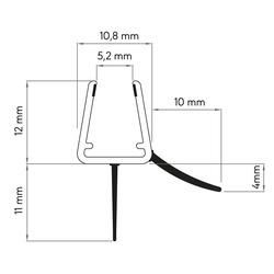 Sealskin universeel afdichtprofiel voor douchedeur