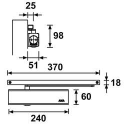AXA / AXA deurdranger met glijarm en afdekplaat 2