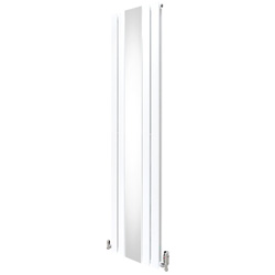 Monstershop / Platte spiegel radiatoren met TRV chroom kleppen Wit 1800x425mm