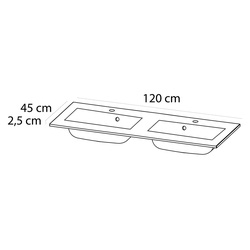 Tiger Loft Meubelset 120 cm met 4 lades Chalet eik inclusief Quadro wastafel Hoogglans wit