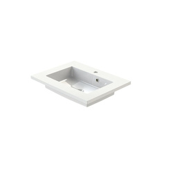 Tiger Loft Meubelset 60 cm met 2 lades Mat zwart inclusief Quadro wastafel Hoogglans wit