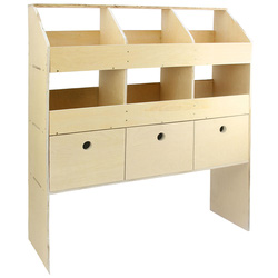 Monstershop / Bedrijfswageninrichting hout met vakken en lades Universeel