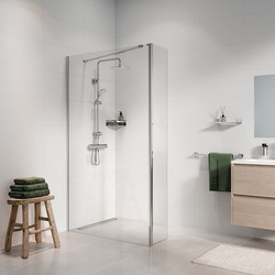 Sealskin / Sealskin Seev draaibaar panel voor inloopdouche 30x195cm, 6mm helder veiligheidsglas Hoogglans zilver