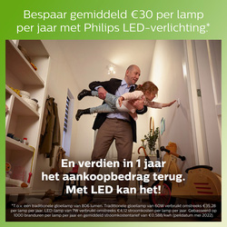 Philips LED lamp kaars transparant E14