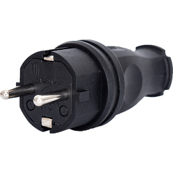 Power Power Stekker rubber 16A randaarde zwart IP44 - 47291 - van Toolstation