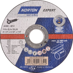 Norton Norton Expert doorslijpschijf staal/inox 115x2,5x22,23mm 47534 van Toolstation