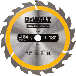 DeWALT DeWALT cirkelzaagblad 184x16mm18T DT1938-QZ 50372 van Toolstation