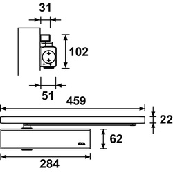 AXA / AXA deurdranger met glijarm en afdekplaat 2