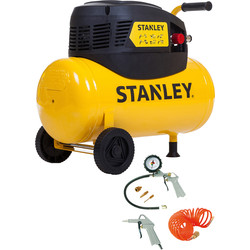 Stanley Stanley D200/8/24 compressor olievrij 24L Inc. 6-delige accessoireset 52824 van Toolstation