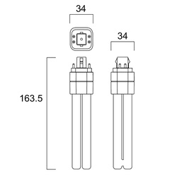 Sylvania ToLEDo LYNX DE LED PL-lamp 4-pins