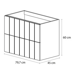 Tiger Maryport Meubelset 80 cm met 2 lades Mat wit inclusief Ontario waskom Hoogglans wit