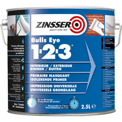 Zinsser Zinsser bulls eye 1-2-3 primer 2.5L wit 60155 van Toolstation