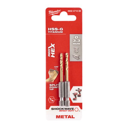 Milwaukee Metaalboor HSS-G Tin Red Hex shockwave