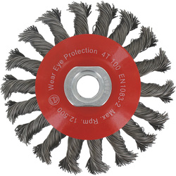 Labor / Staalborstelschijf met gehard staaldraad 100mm